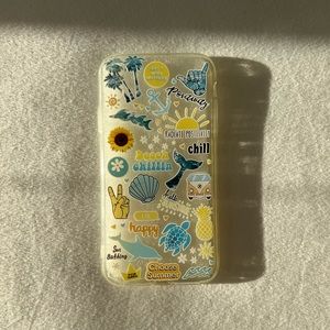 Transparent beachy iPhone XR case🏝️